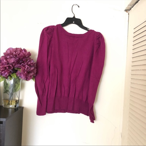 A.N.A Puffed Shoulders Long Sleeves Top Sweater Size LP - Picture 7 of 8